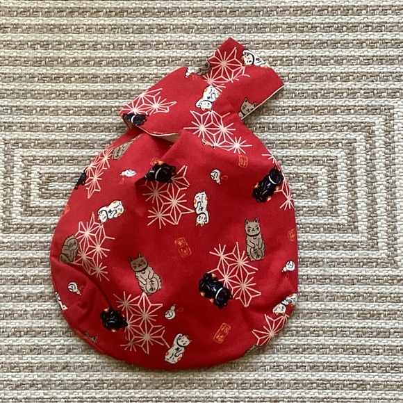 ALL NEW Japanese maneki neko textile wrist bag - Picture 10 of 14